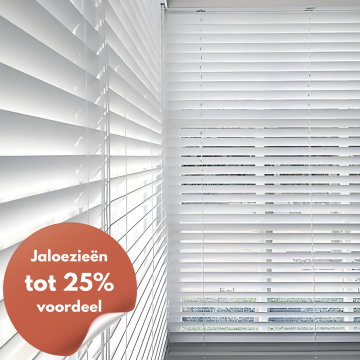 witte jaloezieen 35mm brede lamellen met korting