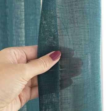 transparant groen petrol gordijn maran