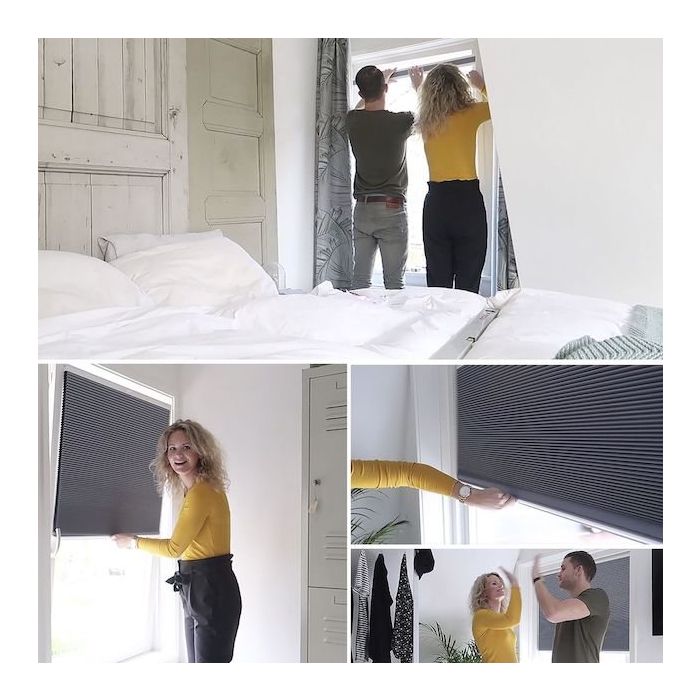 plisse gordijnen op maat met handgreep monteren