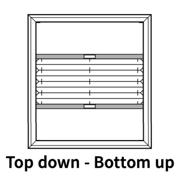 top down bottom up plissegordijn in frame