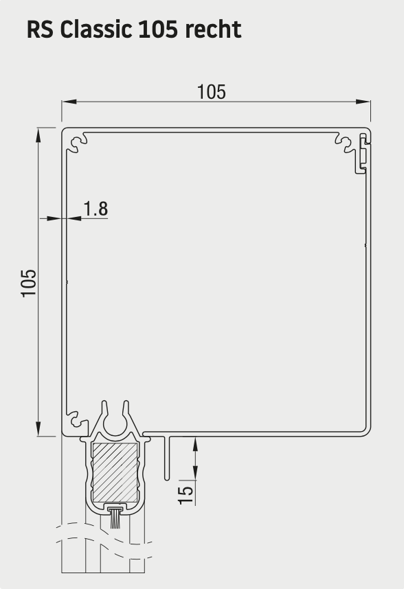 Bovenbak ritsscreen MS105