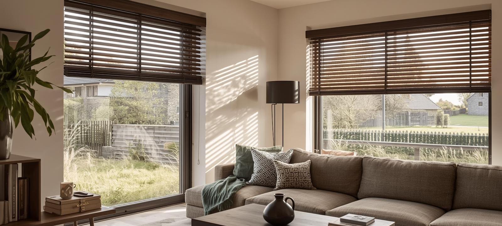 Houten jaloezieën op maat in een modern interieur in Noord-Brabant