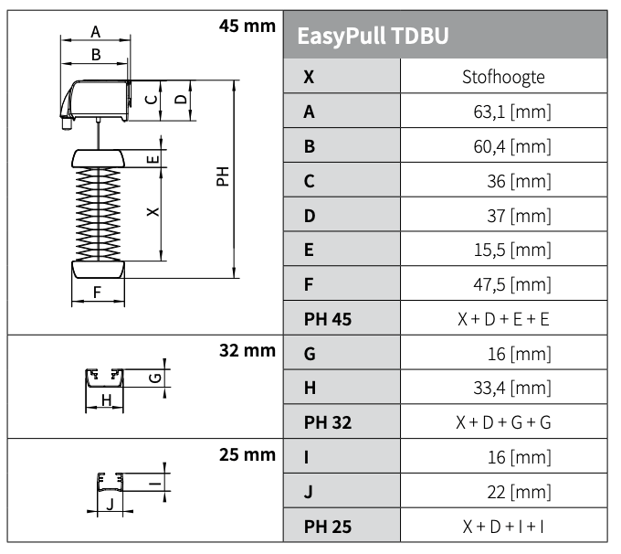 Afmetingen Plisse XL EasyPull Topdown-BottomUp