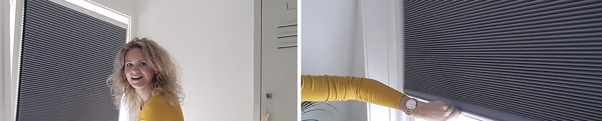 plissegordijn met handgreep