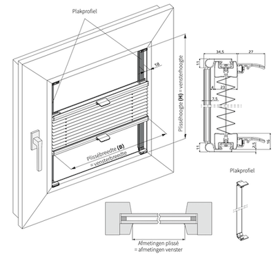 plissegordijn op raam plakken