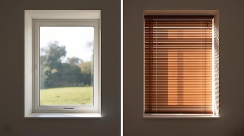 houten jaloezieen in de dag